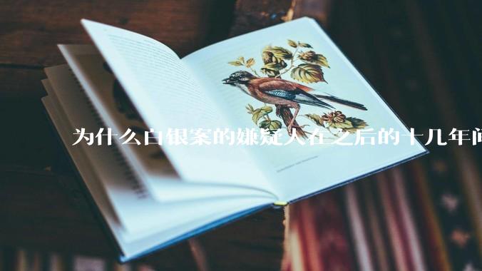 为什么白银案的嫌疑人在之后的十几年间突然停手？