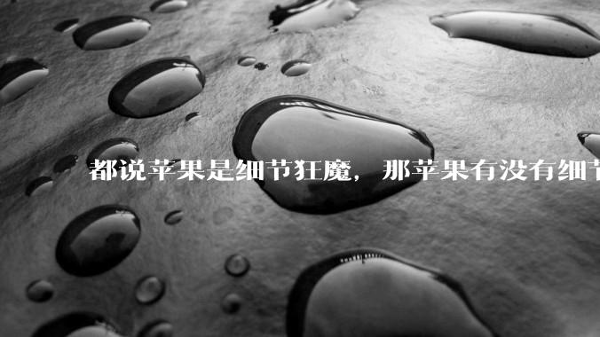 都说苹果是细节狂魔，那苹果有没有细节其实做的很差的点？