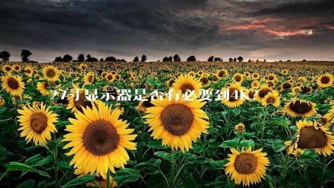 27寸显示器是否有必要到4K？